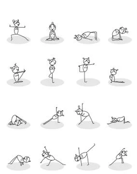 Set of yoga poses vector Stock Illustration
