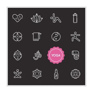 Set of Yoga Vector Illustration Elements can be used as Logo or Icon in premi Illustrazione stock