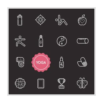 Set of Yoga Vector Illustration Elements can be used as Logo or Icon in premi Illustrazione stock