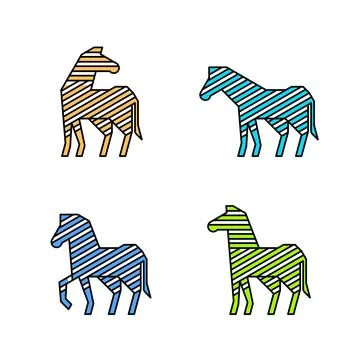 Set of Zebra, Zebra Logo Stock Illustration
