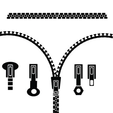 Set of zipper 库存插图