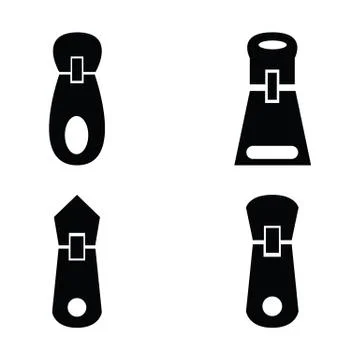 Set of zippers icon イラスト素材