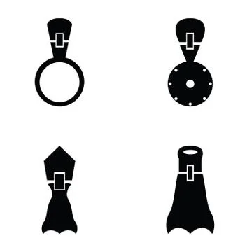 Set of zippers icon Stock Illustration