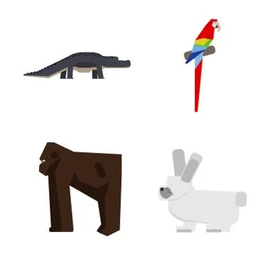 Set of zoo animals イラスト素材