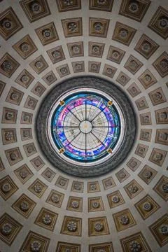 Setails of the dome of the Pantheon of Rome Stock Photos