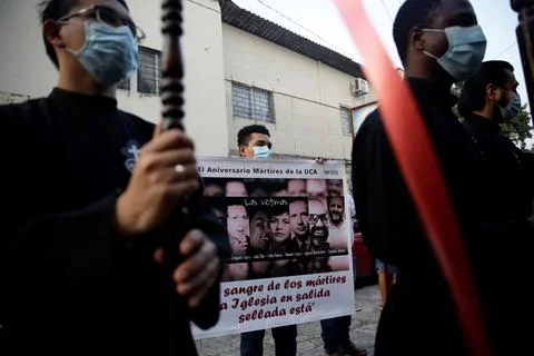 Setback in criminal case marks 31 years of massacre of Jesuits in El Salvador, S Stock Photos