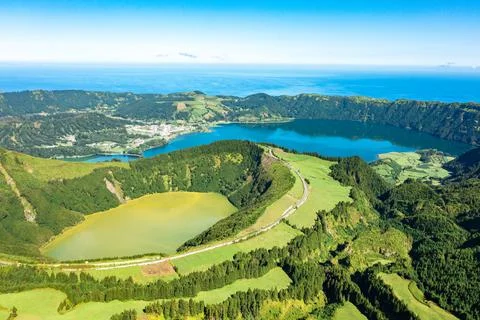 Sete Cidades, view from Boca Do Inferno Miradouro. Sao Miguel, Azores Photos