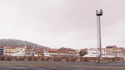Sete harbor tower and city Stock Footage 240311383