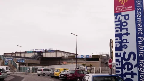 Sete harbor view with building Stock Footage 240311344