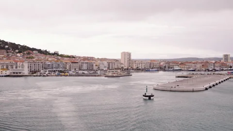 Sete harbor view from ship Stock Footage 240312799