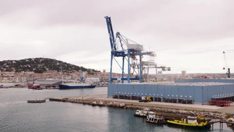 Sete harbor view from ship Stock Footage 240312805