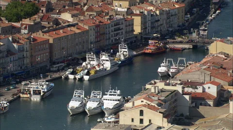 Sete Harbour And Old Town Stock-Footage 65257872