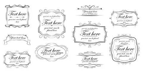 Seth assembly of various elements of the frame ornaments - Vector 스톡 일러스트
