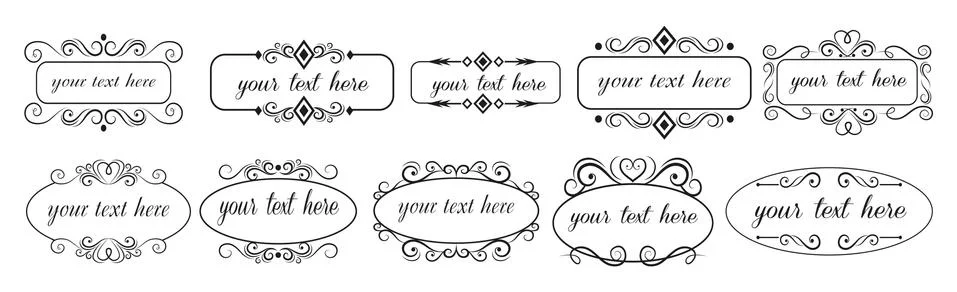 Seth assembly of various elements of the frame ornaments - Vector 스톡 일러스트
