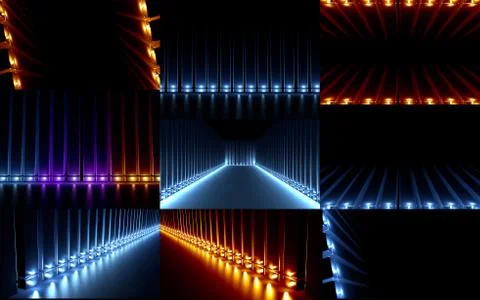 Seth Black backgrounds with light effects. 3d illustration 3d rendering Stock Illustration