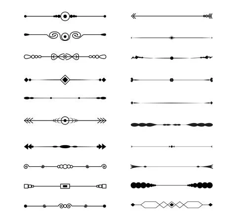 Seth selection of various line ornaments elements - Vector 스톡 일러스트