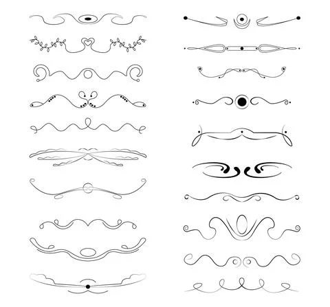 Seth selection of various line ornaments elements - Vector Stock Illustration