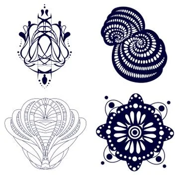 Setn with design elements. Stock Illustration