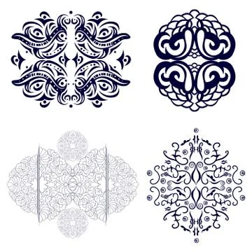 Setn with design elements. Stock Illustration