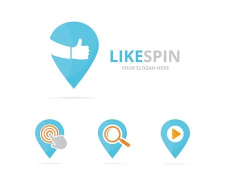 Setof map pointer logo combination. GPS locator and best symbol or icon. Unique Illustrazione stock