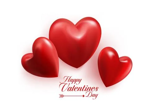 Sets of 3D Colorful Mesh Hearts Isolated in White Background Stock Illustration