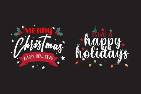 Sets of christmas typography Stock Illustration