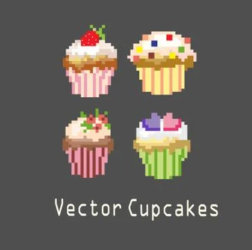 Sets of cupcakes for decoration Stock Illustration