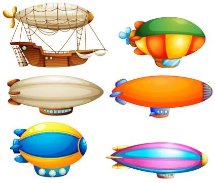 Sets of flying objects Stock Illustration