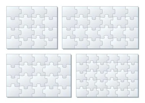 Sets of puzzle pieces vector illustration Stock Illustration
