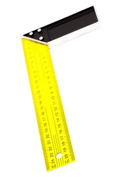 Setsquare on white background Stock-Fotos