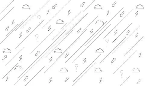 Sett black thunder on whire background Stock Illustration
