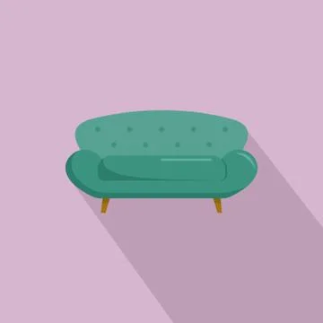 Sette sofa icon, flat style Illustration