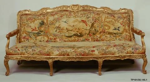 Settee (canap) (part of a set) ca. 175456 Frame by Nicolas-Quinibert Foliot.. Fotos Stock