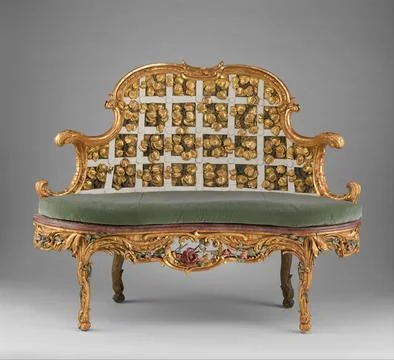 Settee (one of a pair) (part of a set) ca. 176364 Attributed to Johann Mich.. 스톡 사진