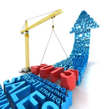 Setting the 2015 business direction, 3d render Stock Illustration