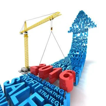 Setting the 2016 business direction, 3d render Stock Illustration
