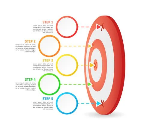 Setting aims infographic chart design template Illustrazione stock