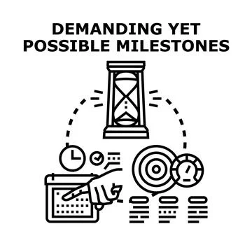 Setting and achieving demanding yet possible milestones Stock Illustration