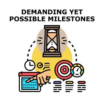 Setting and achieving demanding yet possible milestones Stock Illustration