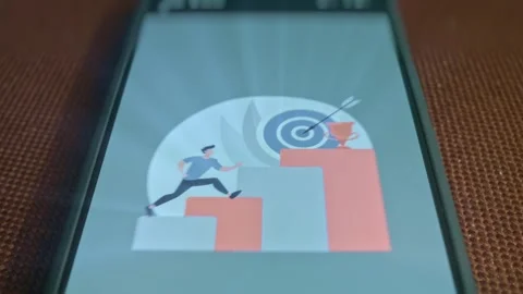 Setting and achieving Goals icon, presentation Stock Footage 309687056