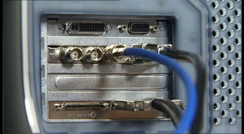 Setting Up and Editing on Apple PowerMac in the Year 2000 Video stock 276827378