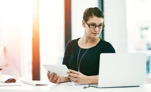 Setting and maintaining high standards in business. a young businesswoman Stock Photos