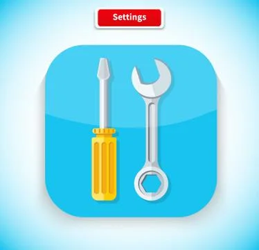Setting App Icon Flat Style Design Stock Illustration