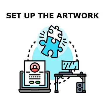 Setting up the artwork development process Illustrazione stock