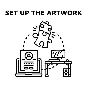 Setting up the artwork development process Illustrazione stock