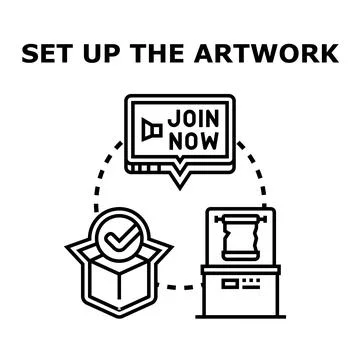Setting up artwork for online content distribution Stock Illustration