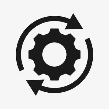 Setting black gear cogwheel rotate icon vector Stock Illustration