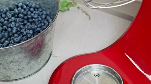 Setting the bowl to mixer Stock Footage 68017872