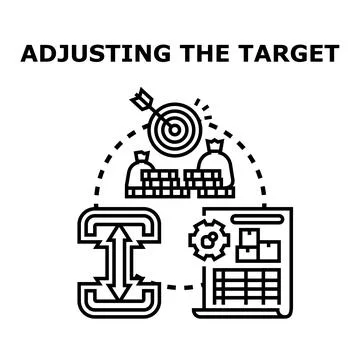 Setting business goals, adjusting performance targets, and tracking metrics Stock Illustration