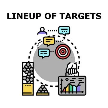 Setting business goals and achieving company targets Stock Illustration